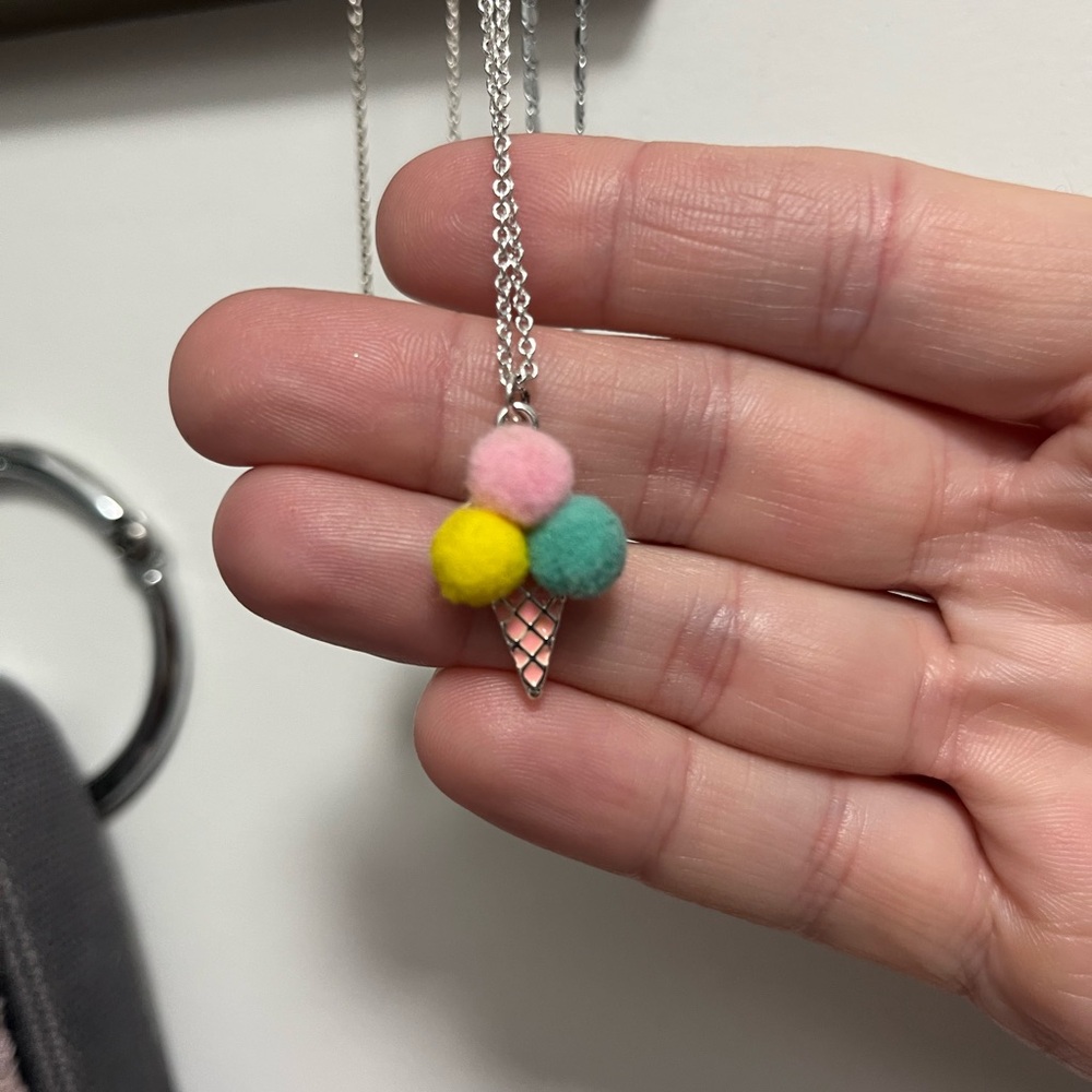 Colorful Ice Cream Cone Necklace